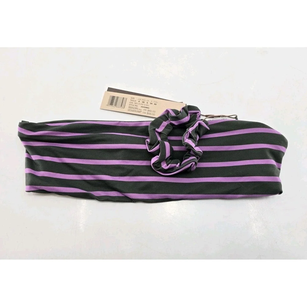 NWT Gottex Women's Chic Emma Bandeau Bikini Top - Purple/Gray - Size US‎ 4